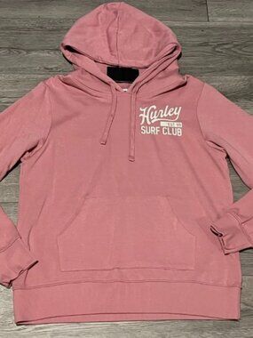 XL HURLEY Pink Surf Club Pullover Hoodie Sweatshirt Sweater Top Shirt Womens NWT